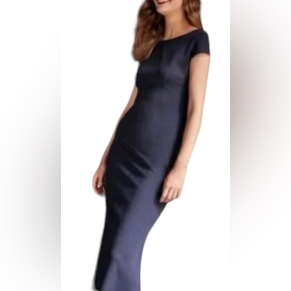 New Katie May BHLDN Madison 14, 16, 20 Blue Bow Back Long Bridesmaid Maxi Gown - Picture 5 of 11